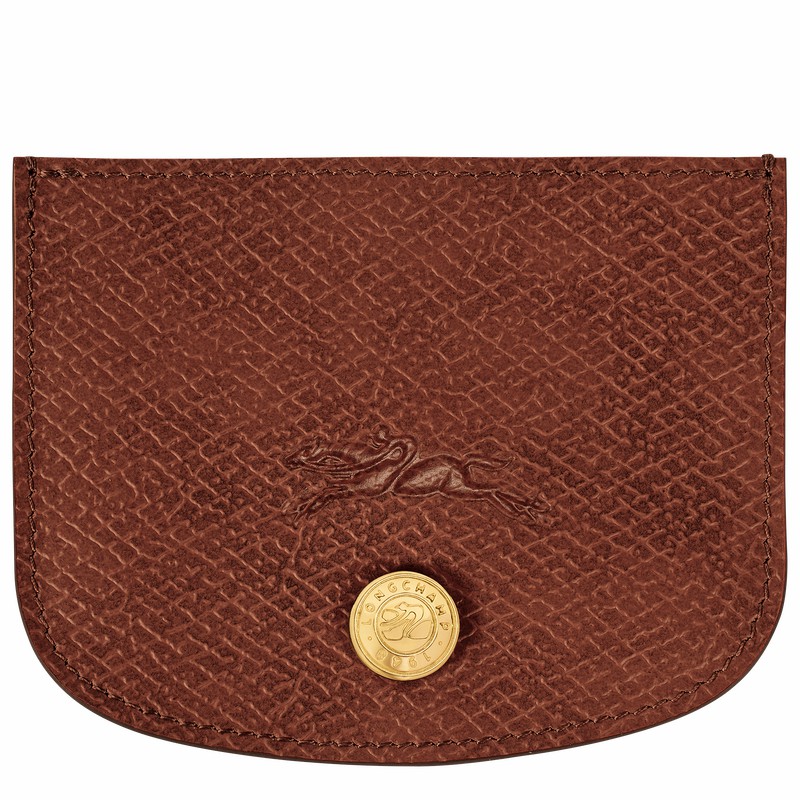 Longchamp ÉPURE Card holder - Leather Brown | WXUY23078