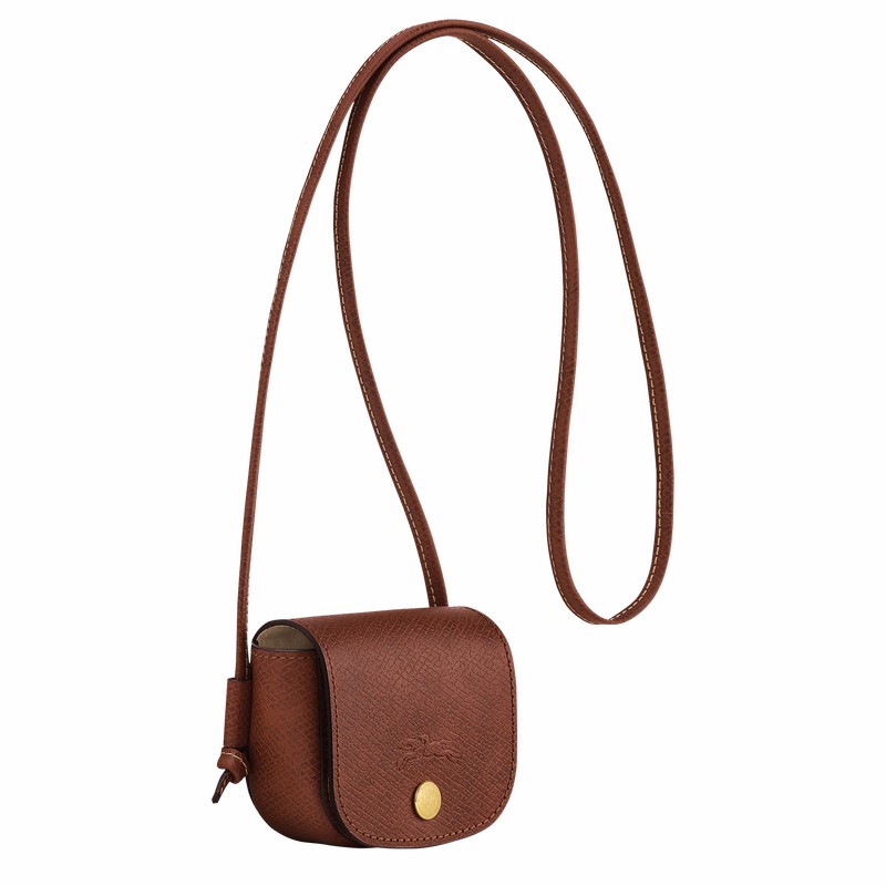 Longchamp ÉPURE Coin purse with leather lace - Leather Brown | IGUH59860