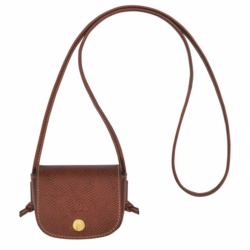 Longchamp ÉPURE Coin purse with leather lace - Leather Brown | IGUH59860