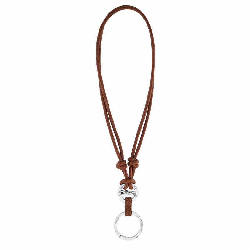 Longchamp ÉPURE Key ring - Leather Brown | JAEK13257