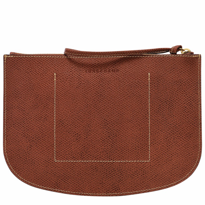 Longchamp ÉPURE Pouch - Leather Brown | UABZ82506