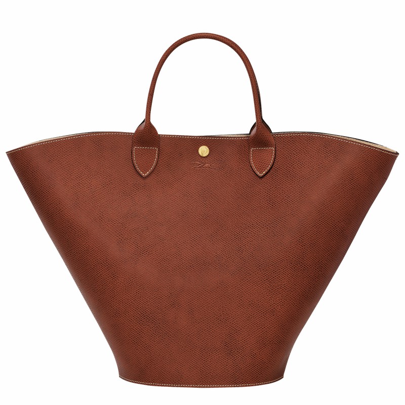 Longchamp ÉPURE XL Tote bag - Leather Brown | RCOY32705