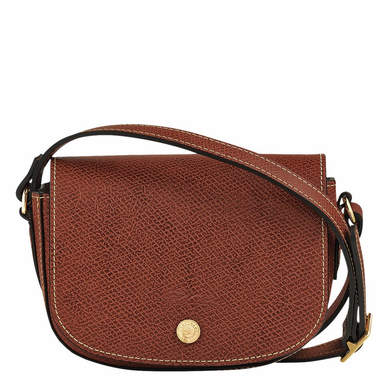 Longchamp ÉPURE XS Crossbody bag - Leather Brown | DQUT63541