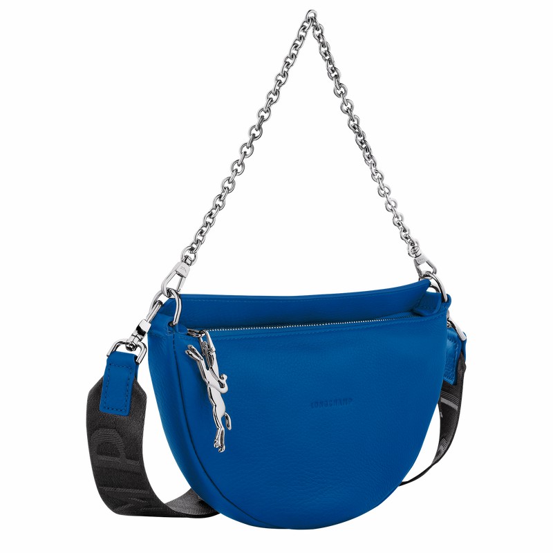 Longchamp Smile S Crossbody bag - Leather Blue | KWAY01837