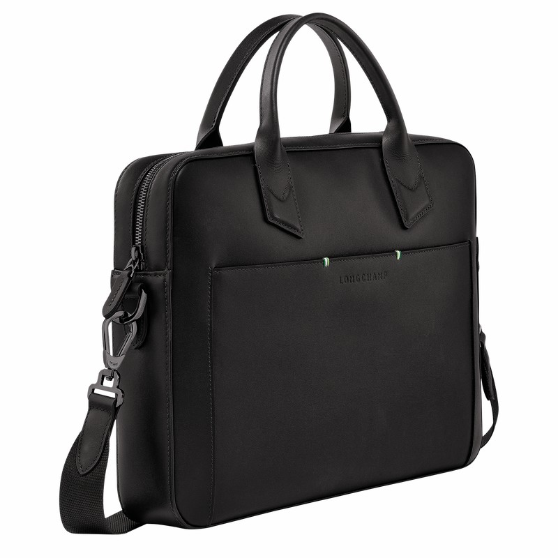 Longchamp sur Seine Briefcase - Leather Black | DEVH94830