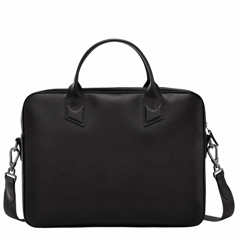 Longchamp sur Seine Briefcase - Leather Black | DEVH94830