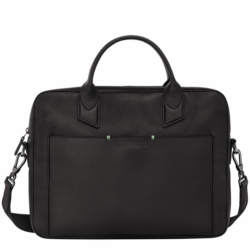 Longchamp sur Seine Briefcase - Leather Black | DEVH94830